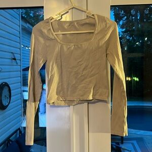 Tan Cropped Tee